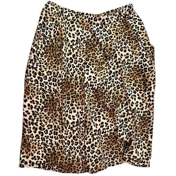 Star Vixen Women's Flounce & Flair Skirt Leopard Print Stretch Waist Size P Med - Picture 1 of 4